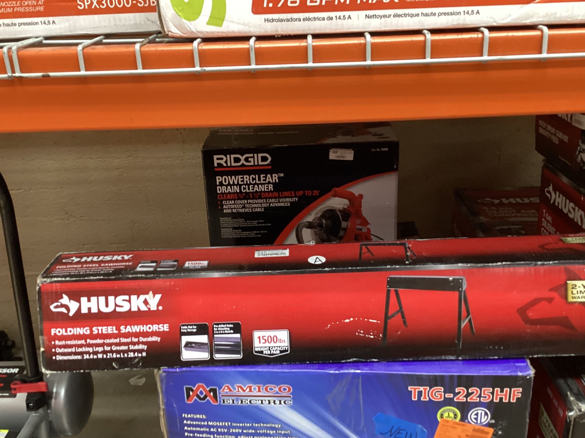 (New) Husky 28.4 in. Steel Folding Sawhorse