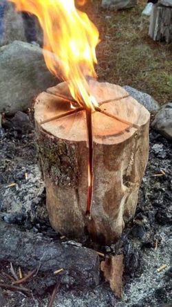 Fire log. Great for camping. Easy way to make and KEEP a fire going