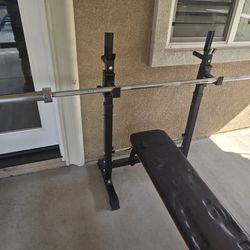 Barbell And Bench 7 Feet Long.