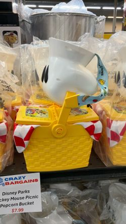 Disney Parks Mickey Mouse Picnic Popcorn Basket 