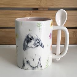 Jumbo Bunny Coffee Mug w/ Spoon