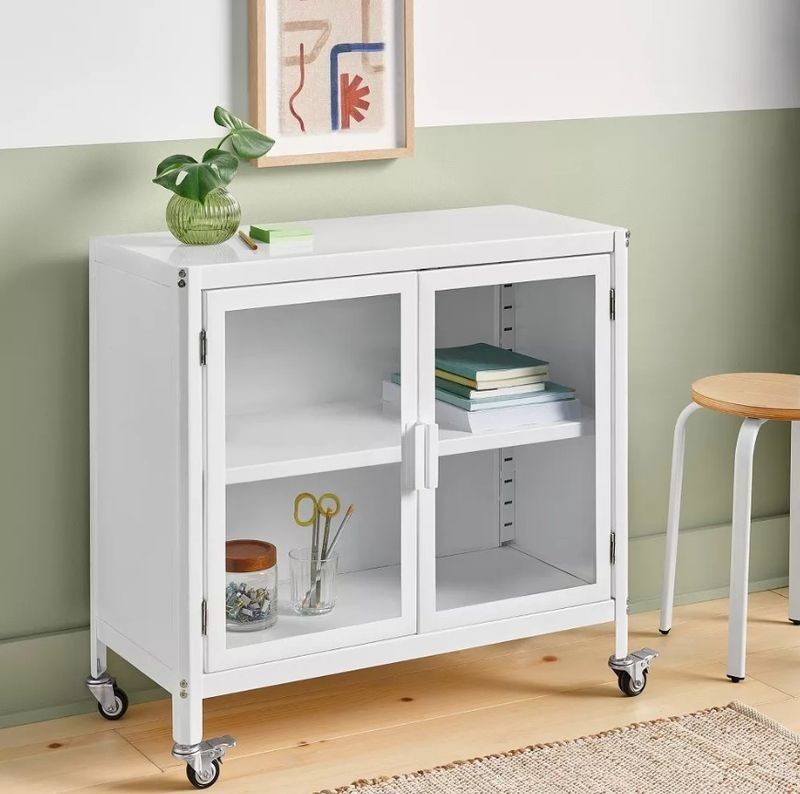 Room Essentials Metal Rolling Storage Cabinet White