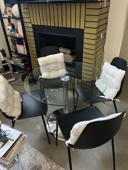 Circular Glass Table and Chairs