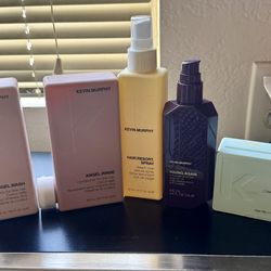Kevin Murphy Angel Wash Shampoo And Conditioner, Hair Resort Spray, Young Again Oil Treatment Spray ,and Easy Rider Anti-frizz Crème