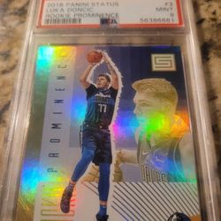 2018 PANINI STATUS LUKA DONCIC ROOKIE PROMINENCE  # 3 PSA 9