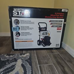 NorthStar Ultra-Fine Mist Disinfecting Sprayer – 2.5 Gallon, 150 PSI, 12 Volt (New in Box)
