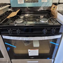 New Whirlpool 30" Wide Apartment Size Stainless Steel Gas Stove Range Estufa 