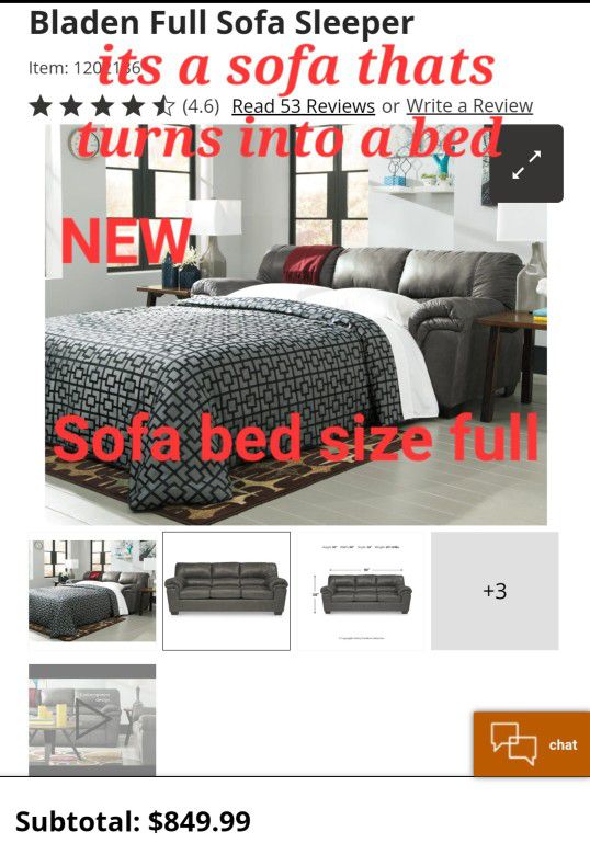 New Sofa Sleeper FULL Bed & Sofa sofa Cama Prefecto Para Espacios Pequeños Muy Bonito Y Comodo
