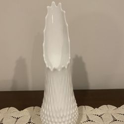 Vintage Swung Hobnail Milk Glass Vase