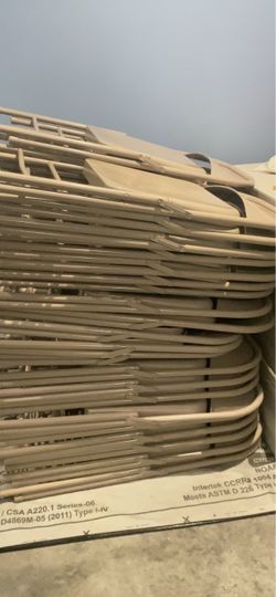 Lot of Tan Metal Folding Chairs