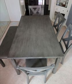 Dinning table (4 Chairs + Bench)