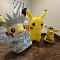 Pikachu plushie and collectibles