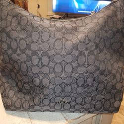 Large COACH Black Signature Jacquard Hobo bag 