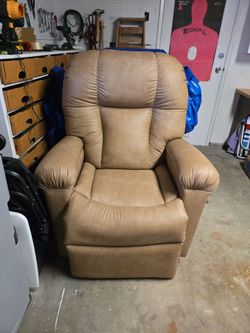 Tan Faux Leather Recliner Chair