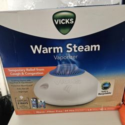 New Vicks Warm Steam Vaporizer, Small to Medium Rooms, 1.5 Gallon Tank - Warm Mist Humidifier for Baby and Kids Rooms with Night Light