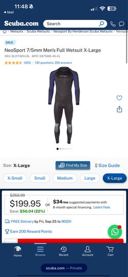Diving wetsuit XL 7/5mm Neosport