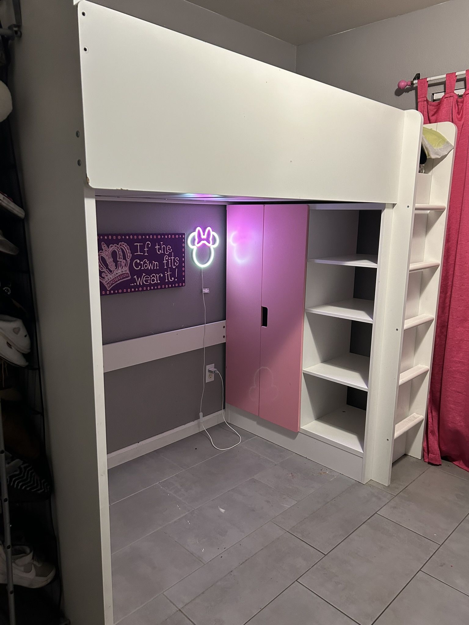 Twin Bed With Built In Closet And Shelves