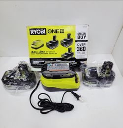 Ryobi ONE+ 18V 4Ah & 2Ah Lithium Starter Kit