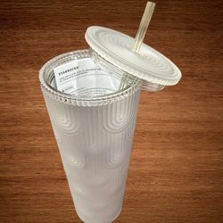 Starbucks white pearl shell mermaid siren scales cold cup 16 on. tumbler. New. Acrylic. 