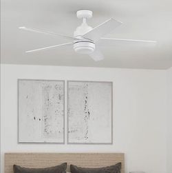 Harbor Breeze Carlow 52in Remote Control Indoor Ceiling Fan, White, 5-Blade