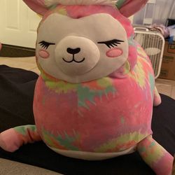 Tie Dye Pink Llama Squishmallow