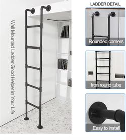 Black Metal Wall Mounted Ladder