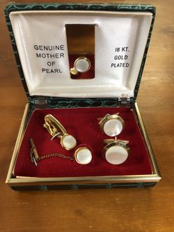 Gold Plated Pearl Cufflinks