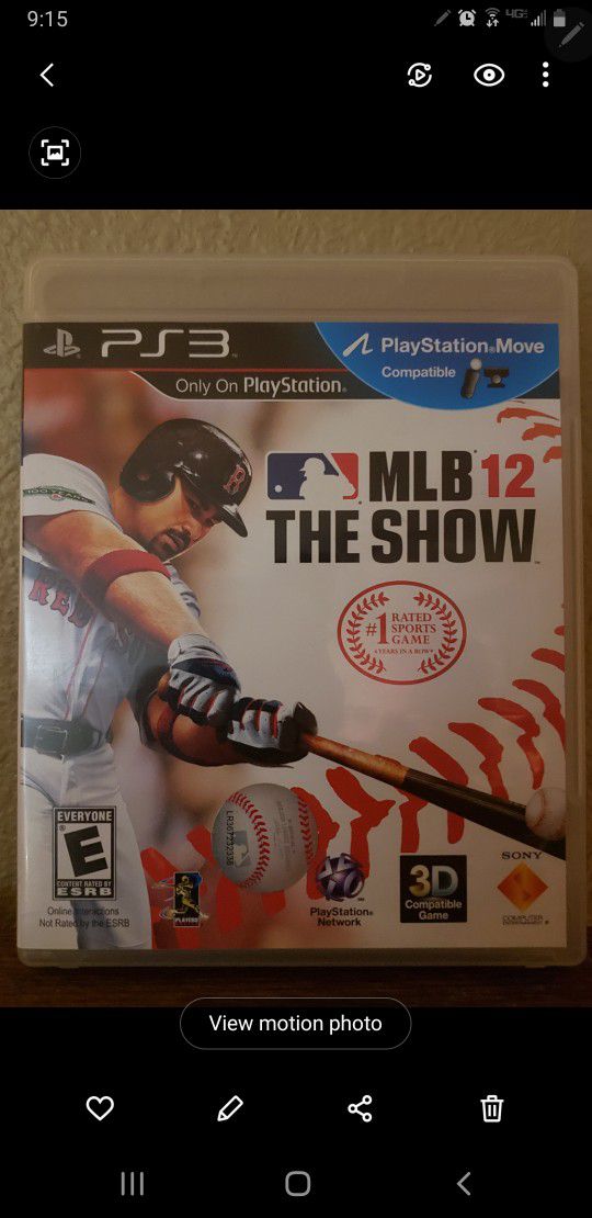 MLB 12 The Show Baseball PlayStation 3 PS3 Video Game

