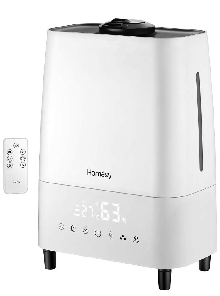 NEW! Upgraded Humidifiers, Large Capacity with Remote and LED Display, Warm and Cool Mist Humidifier, Ultra Quiet for Bedroom and Spacious Bedroom an