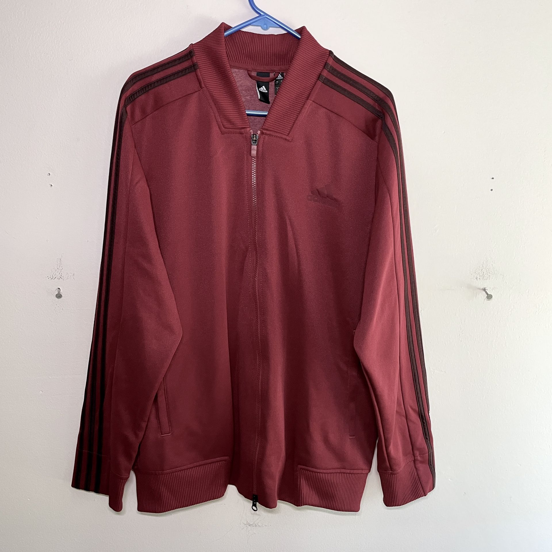 Adidas Track Jacket Burgundy Red Men's XL X-Large X Large