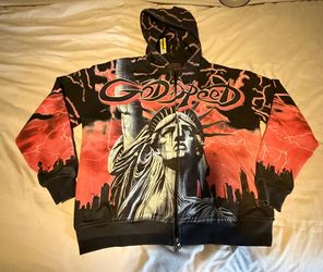 Godspeed Newyork Voltage V2 Red Zipper Hoodie Size Small
