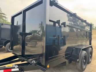 🌀Brand New 12ft Long Smooth Walls Hydraulic Dump Trailer with Diamond Fenders & Mounted Tool Holders 👍🏻
