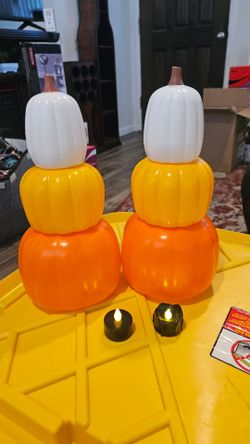 Set of two Halloween stackable pumpkins