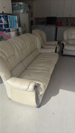 Sofa 3 Piece Italian Leather