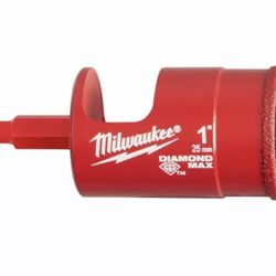 Milwaukee 49-56-0517 1-in. Diamond Plus Hole Saw, 1/4-in. Quick Change Hex Shank