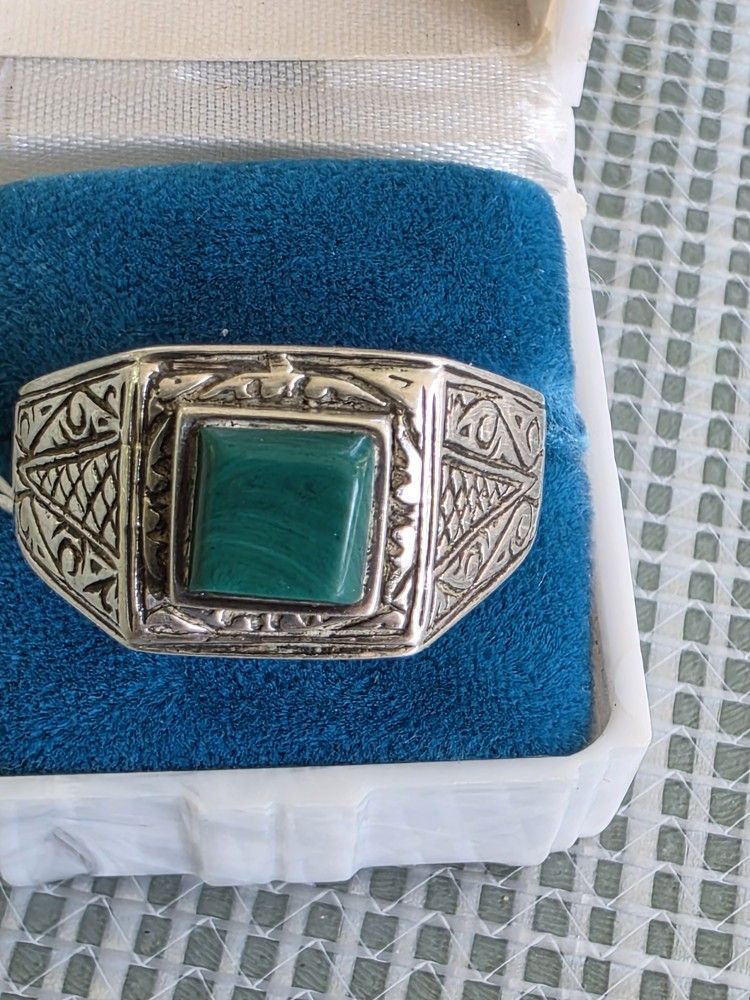 Men's Sterling Silver Jade Size 12