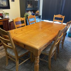 dining table and chairs with buffet table