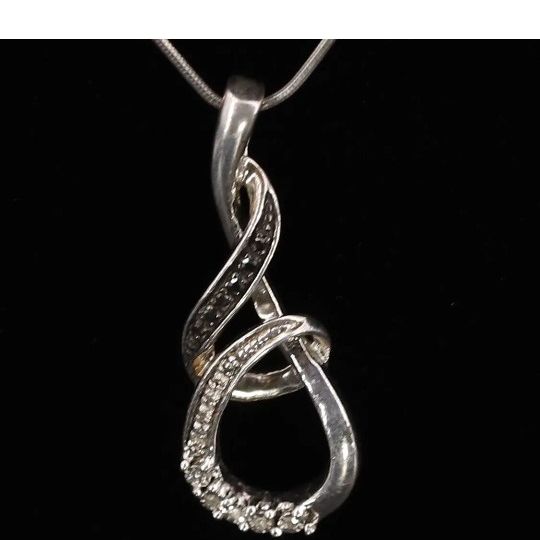 Sterling Silver Diamond Infinity 19" Necklace by Dakota West