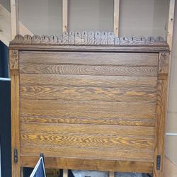 Antique Oak Headboard And Footboard