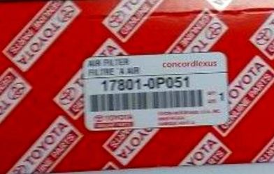 Toyota Lexus OEM Air Filter to fit the 2010+ Lexus RX ES LS, Avalon (V6), 2012+ Camry (V6), 2011 to 2013 Sienna (4 cyl) and 2011