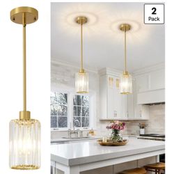 2 Pack Gold Pendant Lights