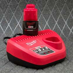 Milwaukee M12 CP 2.0 battery plus Charger