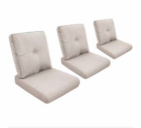 25-in x 22-in 6 -Piece Beige Patio chair cushion