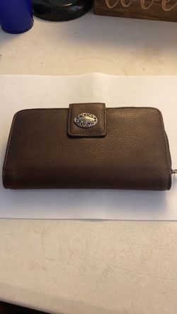 Brown Leather Zip-Around Wallet
