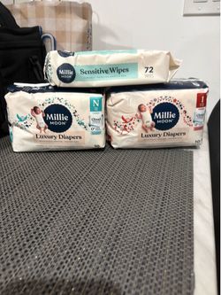 Bundle wipes and diapers newborn and size 1