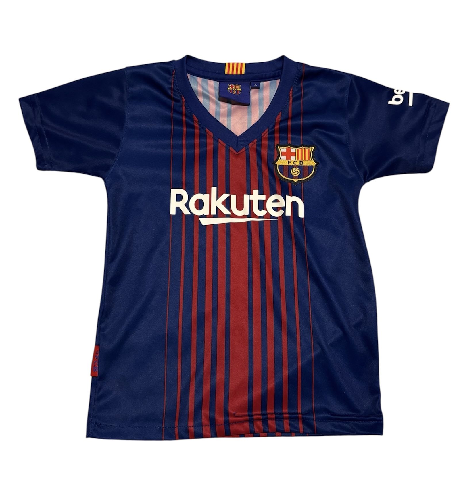 Toddler "Rakuten" FCB Soccer Messi Jersey. Size 4t Barcelona - Messi