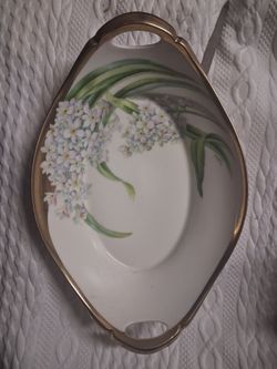 hand painted antique bowl with gold