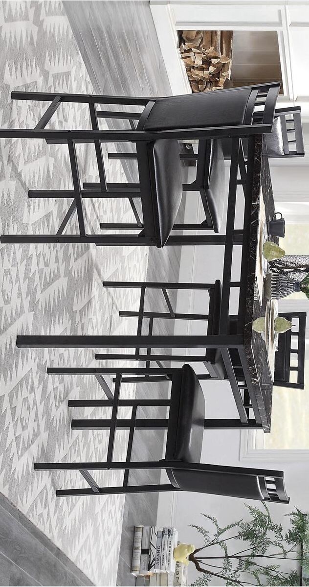 Olney Faux Marble Top 5 Piece Counter Height Set