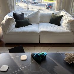 Rarely Used CB2 Lumis Deep Pocket Sofa