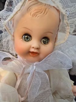 Vintage Baby Doll with Lace Bonnet